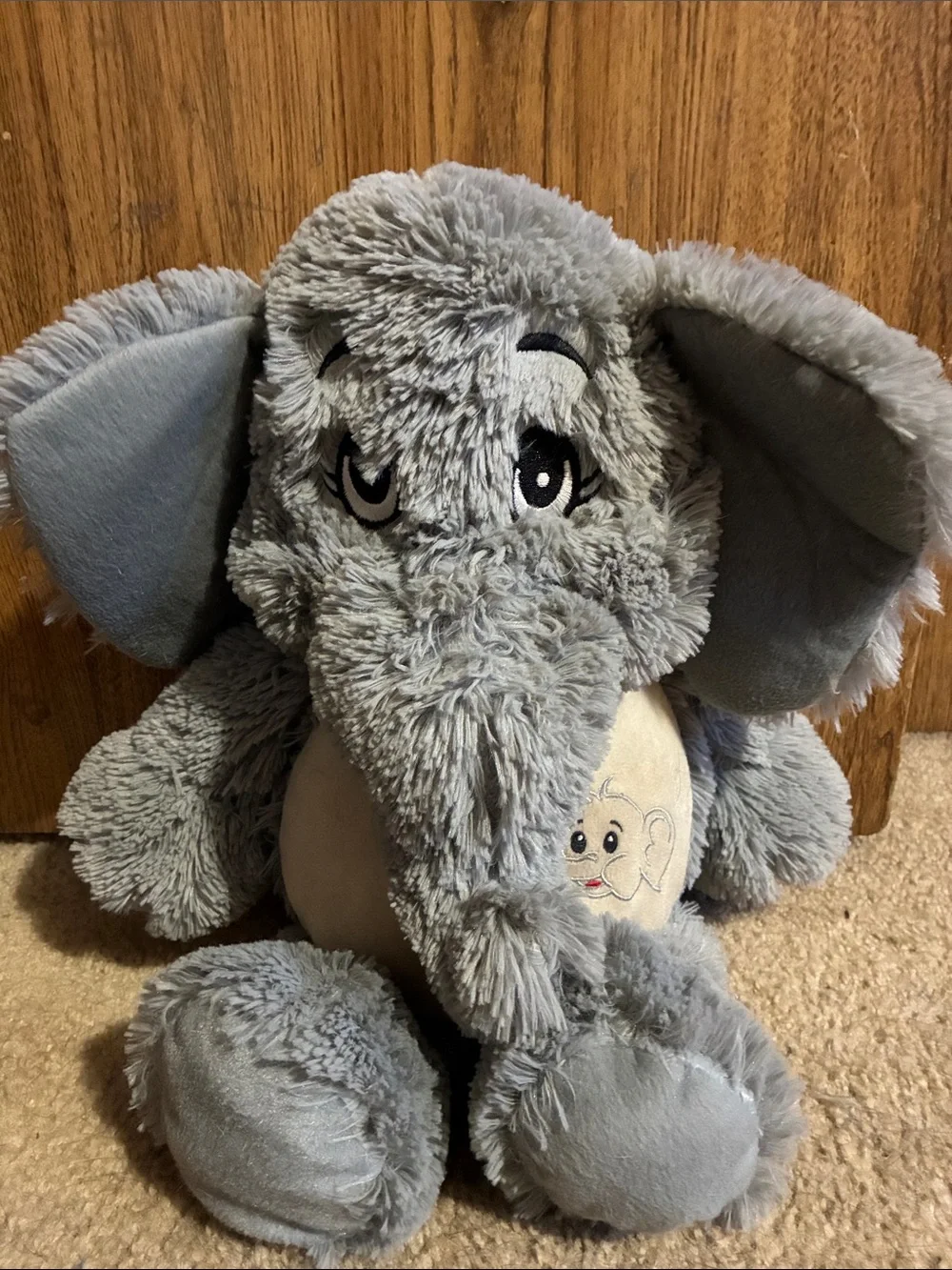 Plush Gray Elephant Stuffed Animal - Soft Cuddly Toy